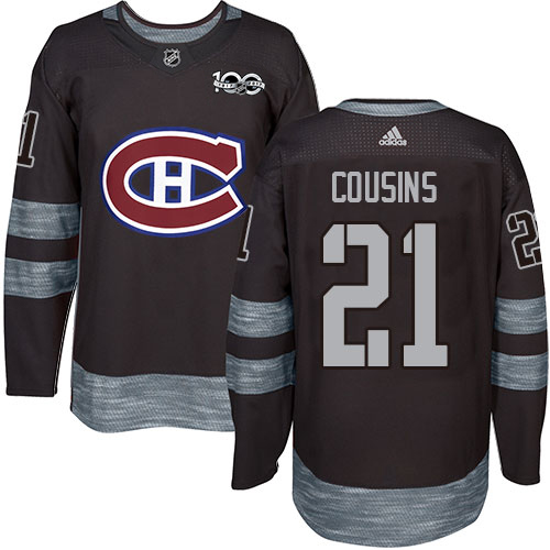 Adidas Canadiens #21 Nick Cousins Black 1917-2017 100th Anniversary Stitched NHL Jersey